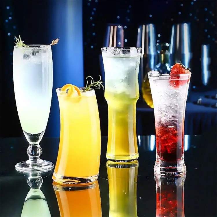 High Quality Custom Clear Polycarbonate Juice Glasses Martini Cups Cocktail Plastic Cup Margarita Glass