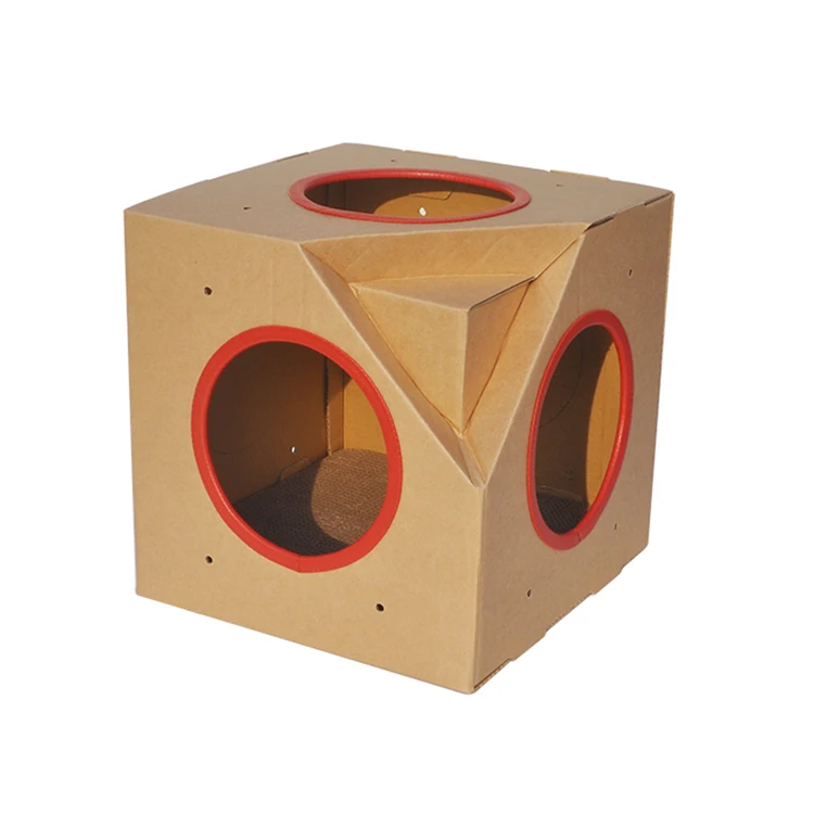 Eco-Friendly Free Combination Corrugated Cardboard Cat House Pet Furniture Scratcher