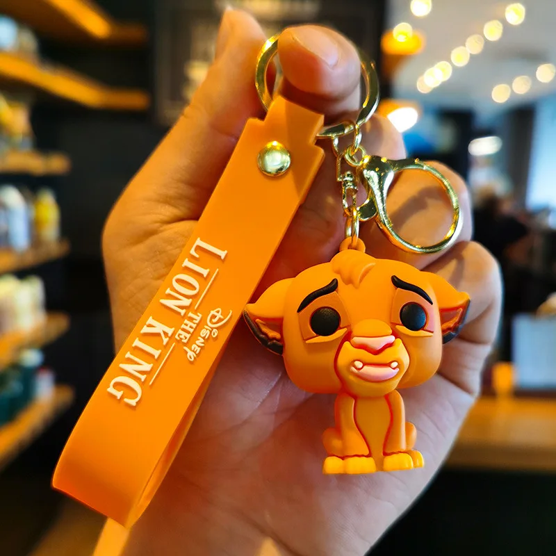 The Lion King Keychains Kawaii Simba Pumbaa Timon Keyring Car Key Ring Cosplay Phone Handbag Ornament Kids Jewelry Gifts
