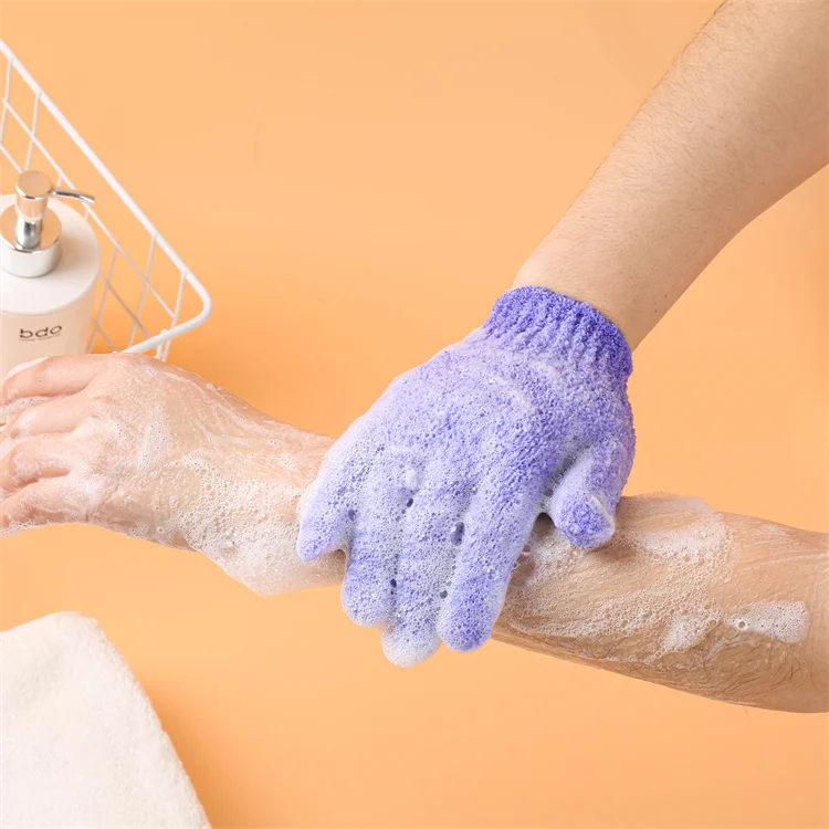Customized Logo Many Color Eco Friendly Massager Body Cleaning Exfoliating Gloves Scrubbers Bath Body Mitts Five Fingers Gloves