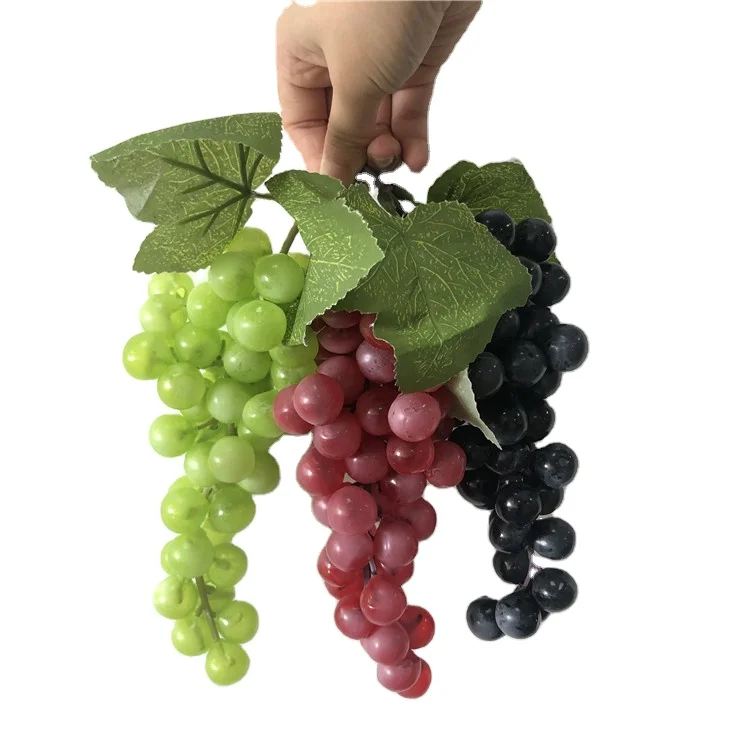 QSLH-S0406 Artificial Fruit Grapes Real Touch Plastic Decorative Grapes for Vintage Wedding Party Decoration