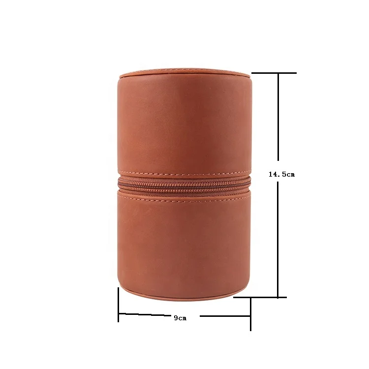 ISO9001 OEM custom luxury leather travel watch case with sponge watch packing box factory zipper leather rolling watch case