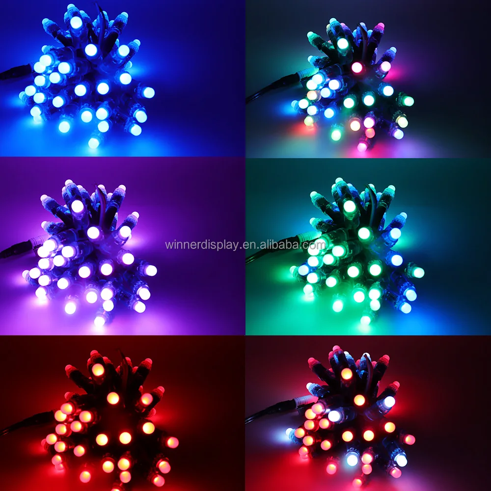 WS2811 1903 1904 12mm high bright digital RGB LED 5V string light individually addressable waterproof full color led pixel light