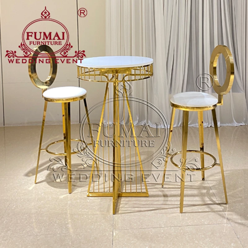 2023 Hot Sale Glass Top Cocktail Round Reception Bar Table For Restaurant