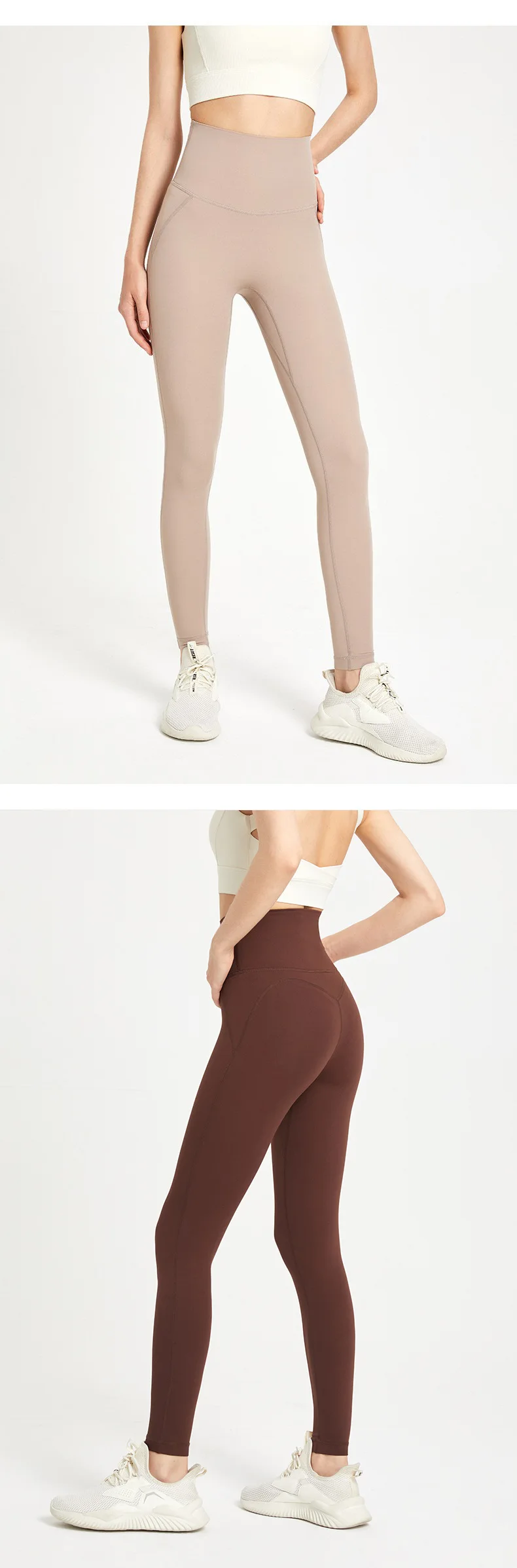 New No panties zero sense lulu one-piece yoga pants seamless bare back pocket leggings peach butt lift skinny exercise pants