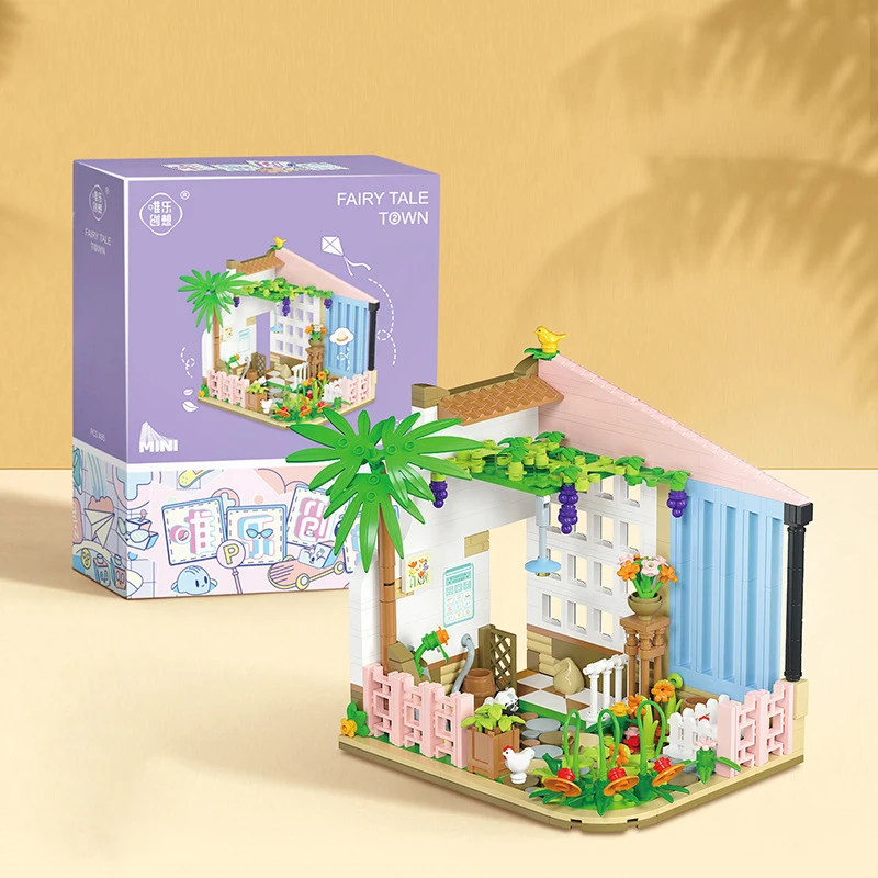Wholesale new product mini house beautiful street view educational toys building blocks