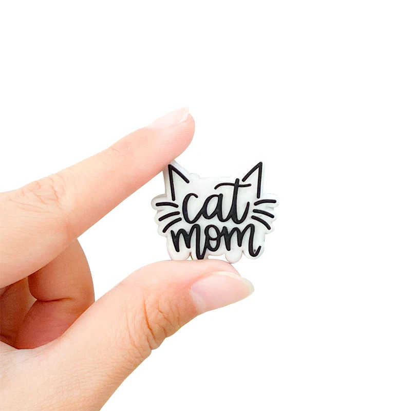 New cat mama baby teething silicone focal beads for pen making wholesale  design silicone focal beads
