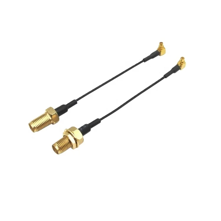 MMCX Elbow to SMA Female Adapter High-Frequency Antenna Coaxial Cable RG137/178 Silver Plated Signal Wire