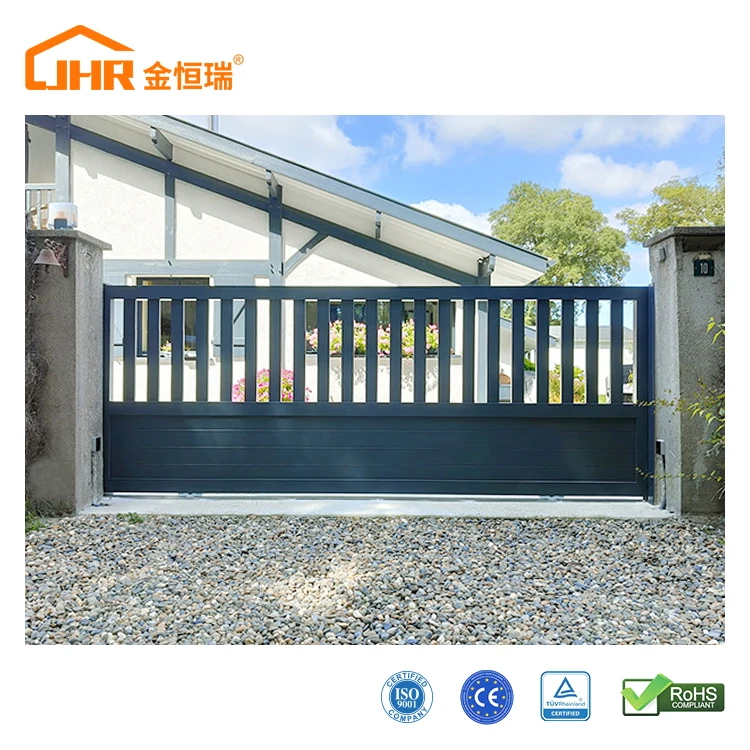 Heavy Duty Decorative Modern Driveway Swing Gates Security Metal Entrance Front Electric Sliding Gate