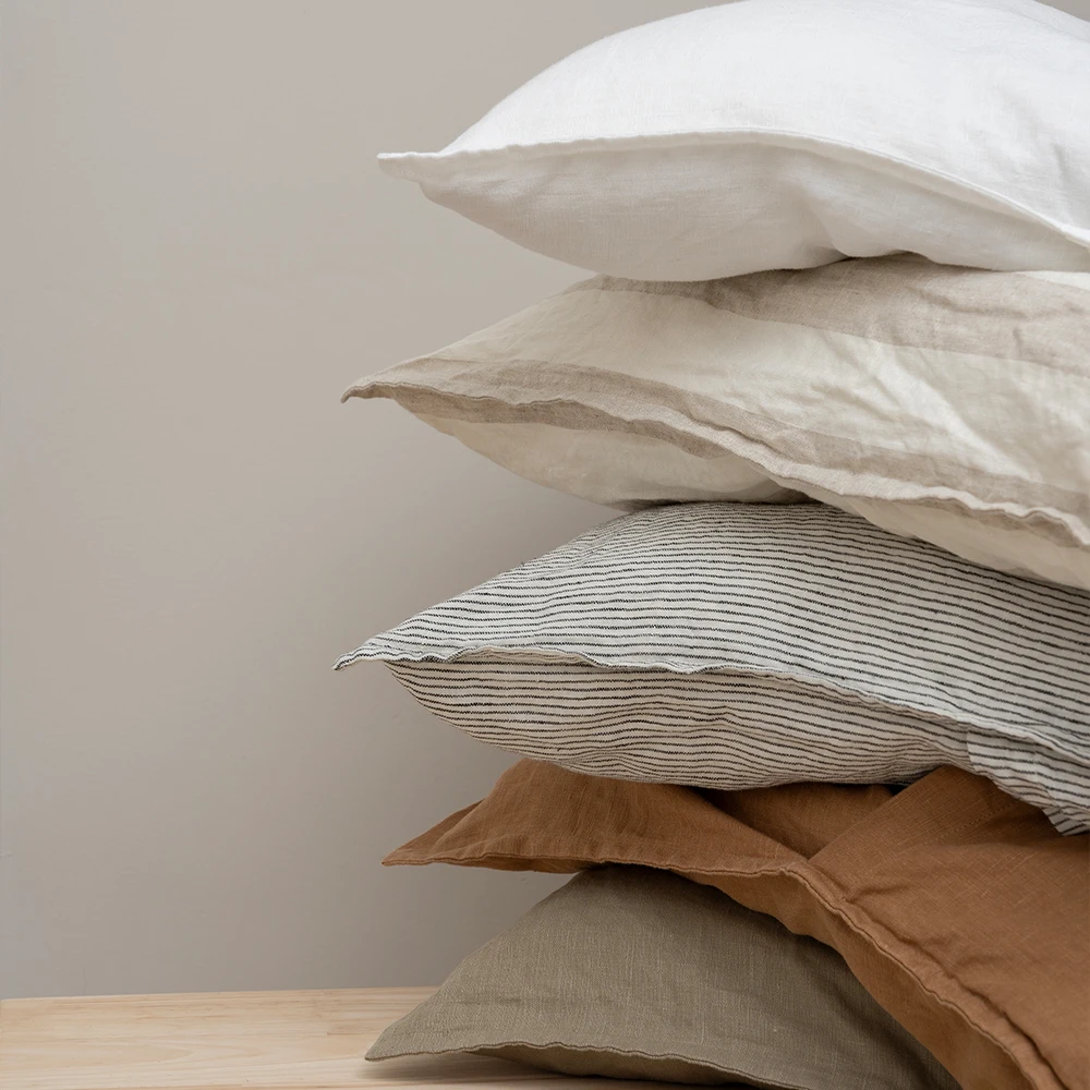 Wholesale Multi-Colored Stripe Linen Cushion Cover Custom Hidden Zipper Cases for Home for Hotels Printed Style for Sublimation