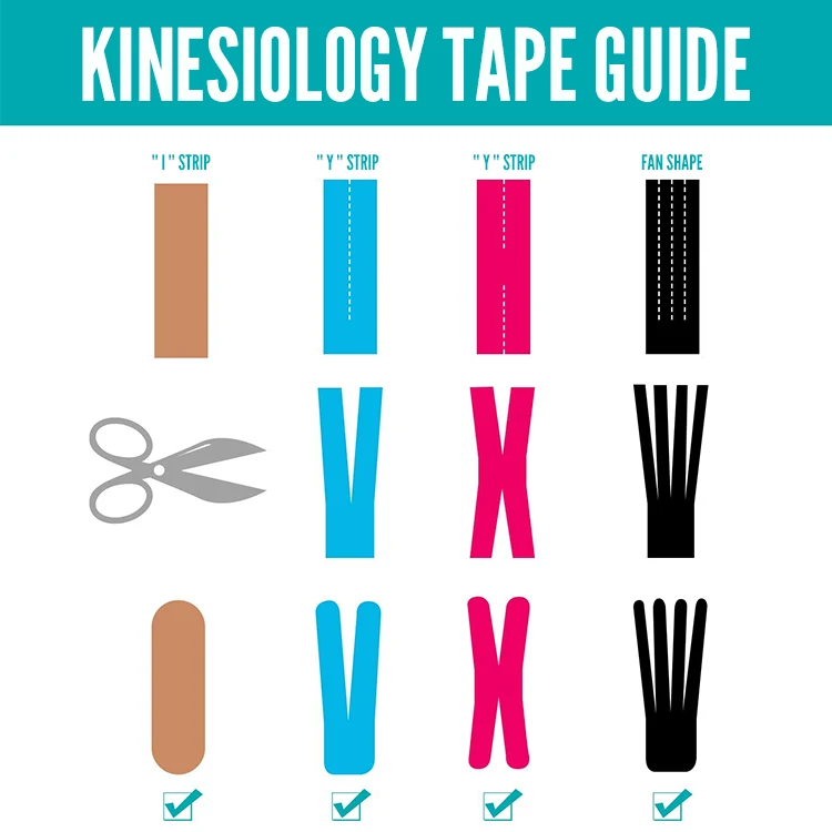  Wholesale Custom Printed Sports Fitness Athletic Waterproof Pre Cut Kinesiology