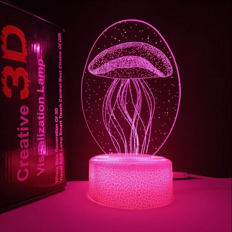 Customized 7-Color Gradual Changing LED Touch Switch USB Table Lamp Modern Jellyfish Illusion Night Bedroom Hotel 5V Electric