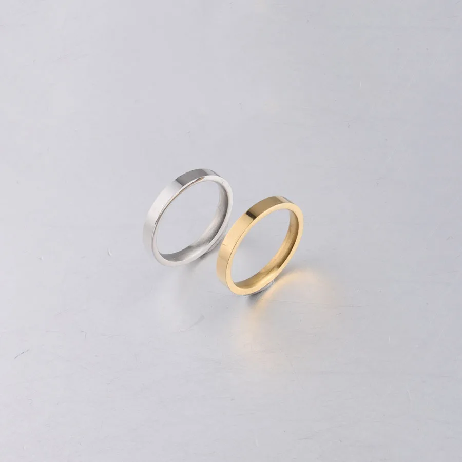 Wholesale Customized Name Mirror Titanium Steel Glossy Ring 3mm Personalized Tail Ring High-end Couple Ring
