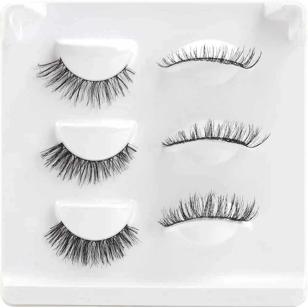 Wholesale faux cil clear band Human hair strip lashes Black Mixed Brown Transparent clear band False full strip eyelashes