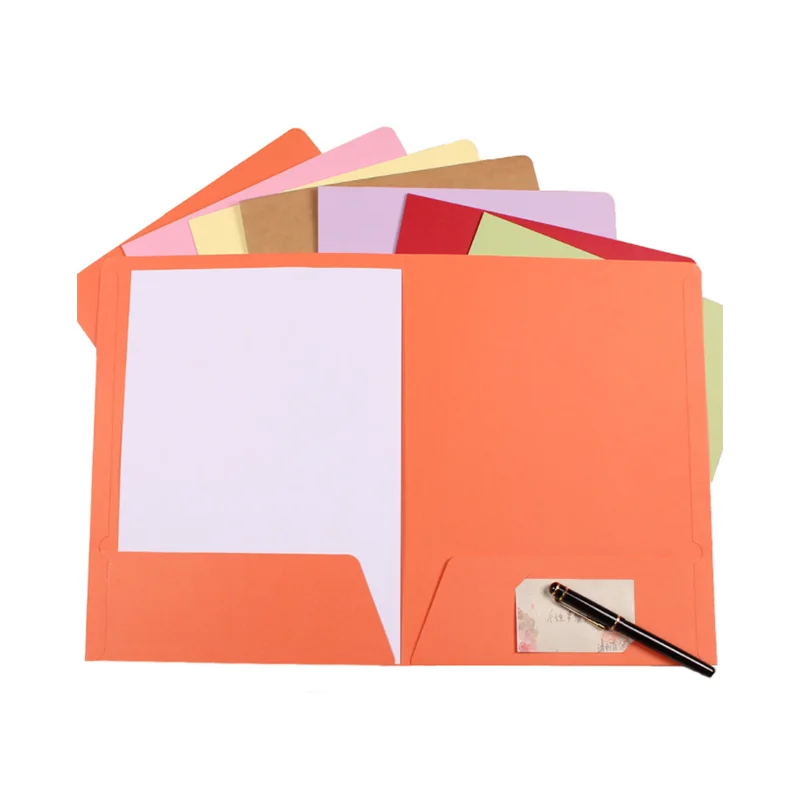 Pocket Folder Office Paper Presentation Document File Folder Promotional Custom Logo A4 Customized Logo Offset Printing Yeardays