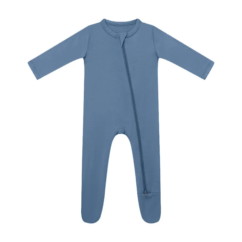 Hongbo OEM/ODM children romper custom print Zipper style warm 100% Bamboo fiber spandex knit infant onesie viscose baby cloth