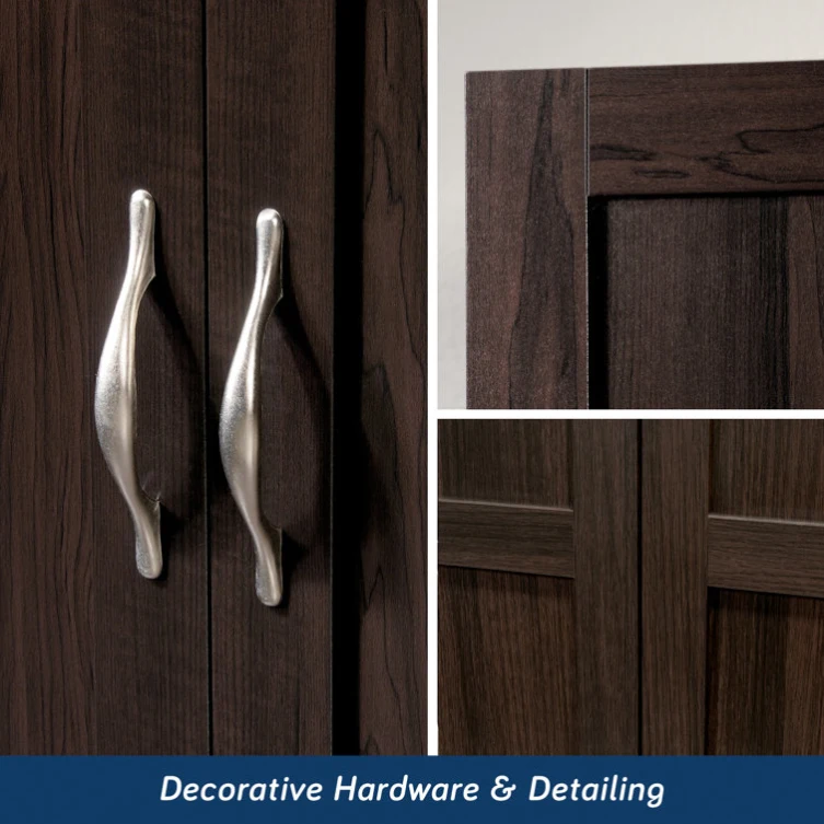 24 Years Factory Direct Traditional Style Customize Wooden 3 Door Brown Wardrobe with Drawers for Bedroom