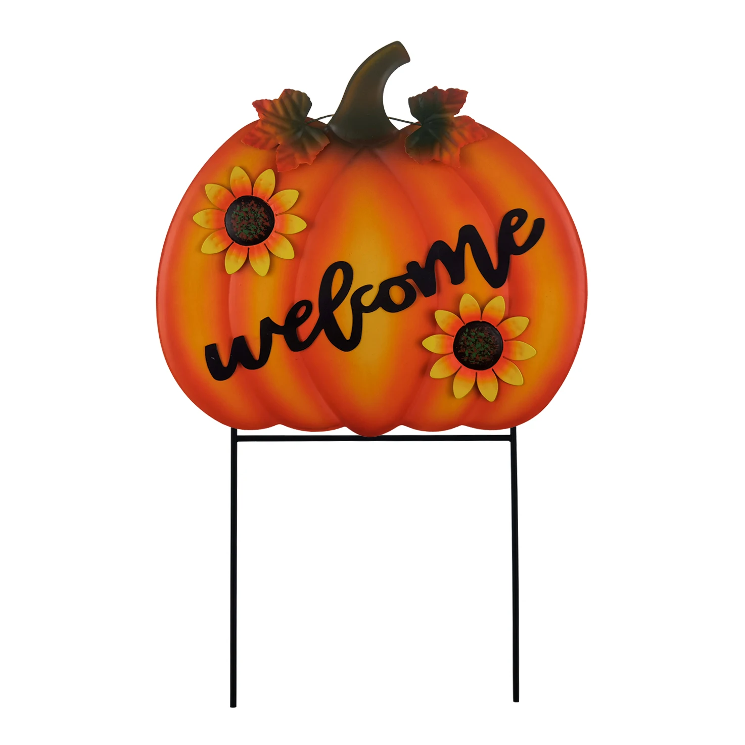 Thanksgiving Harvest Fall Metal Pumpkin Garden H Stake