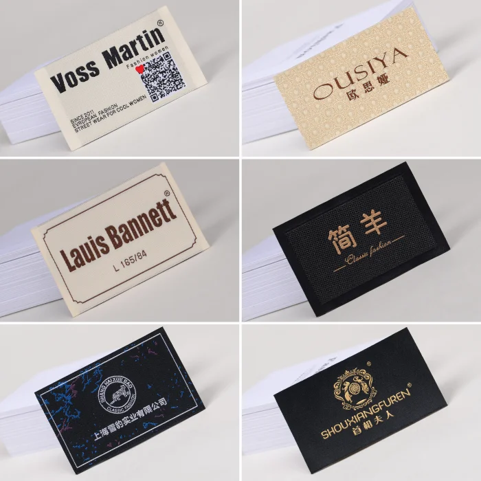 Custom Private Logo Neck Woven Clothes Tags Labels For Clothing Custom