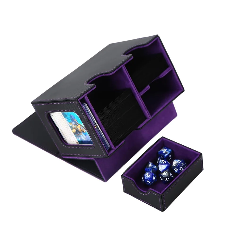 Mtg Deck Box For Commander Or Prime Card Display With Dice Tray For Magnetic Card Holder
