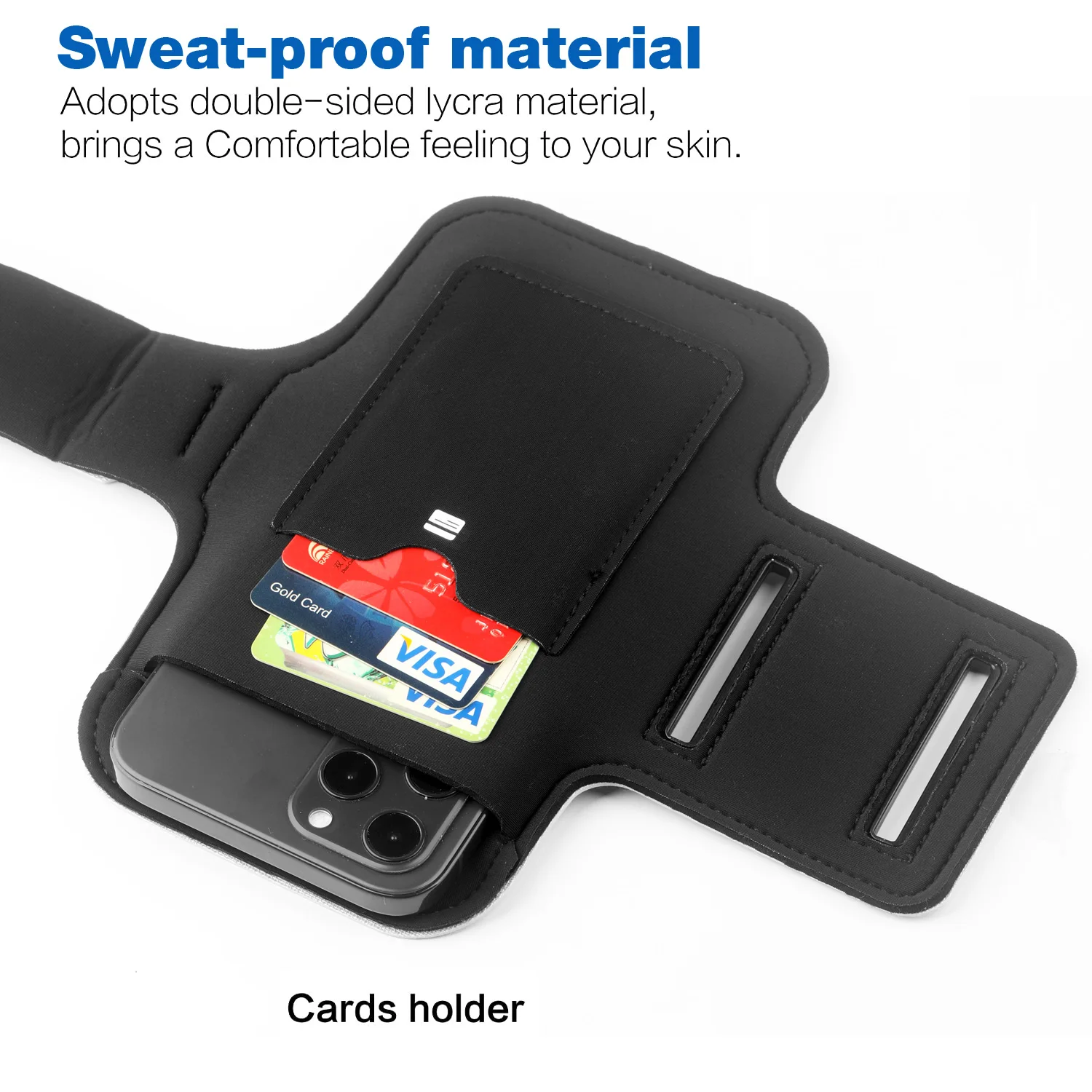 Phone Armband Exercise Workout Running Sports Arm Band Strap Holder Pouch Case for Women Men