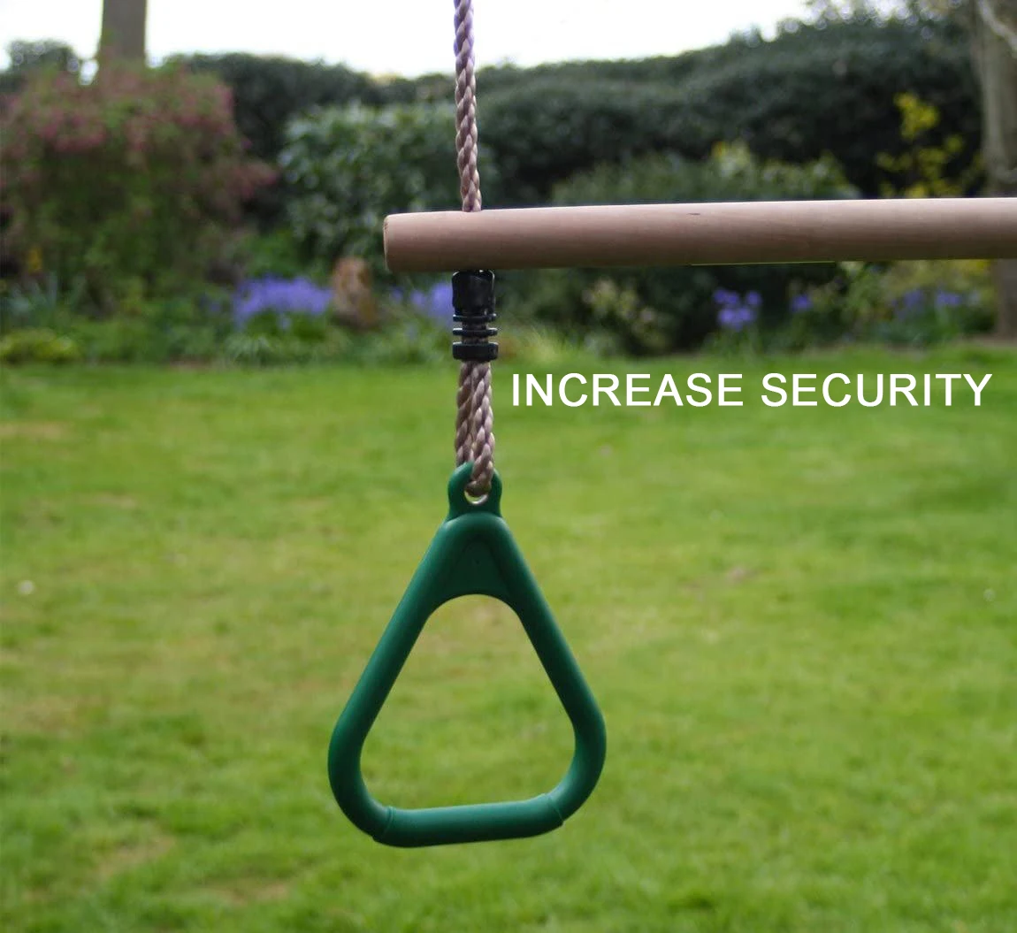 Outdoor Play Adjustable Gymnastic Ring Kid Body Wooden Plastic Toy Swing Set Training Rings monkey bar for Children