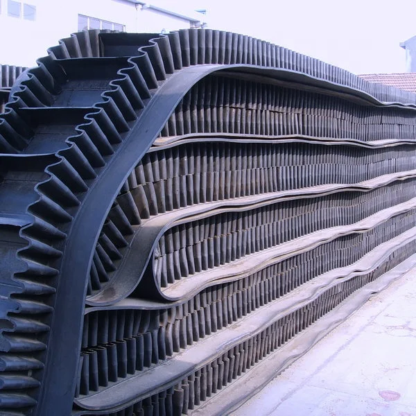 Steep angle wave shape conveyor belt&corrugated sidewall rubber conveyor belt