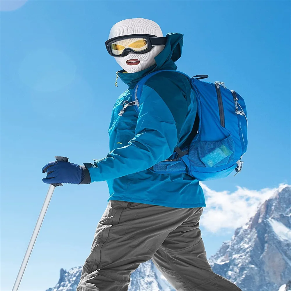 Wholesale Knitted Full Face Mask 3 Hole Custom Designer Ski Mask with Embroidery Logo Wool Skimask Balaclava