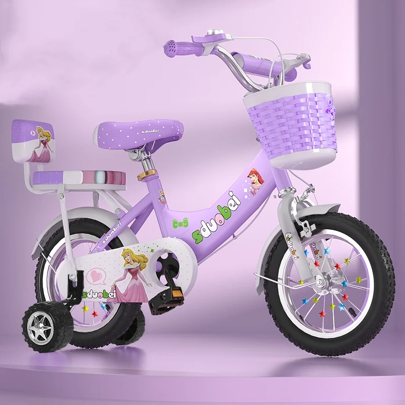 3-5-8 years Front rear double brakes12/14/16/18/20inch bicycle for kidWith Flashing Training Wheels
