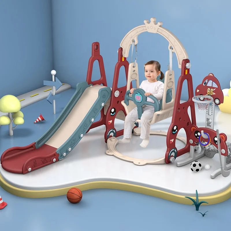 Wholesale Freestanding Indoor Playground Baby Slide Toys Foldable Baby Plastic Sliding Toys