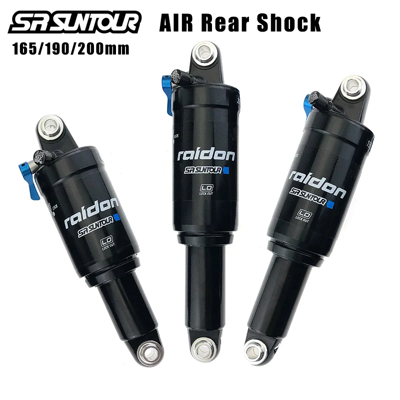 SR SUNTOUR Mountain Bike Air Rear Shock 165mm 190mm 200mm With Lockout MTB Bicycle Suspension Air Shock Absorber