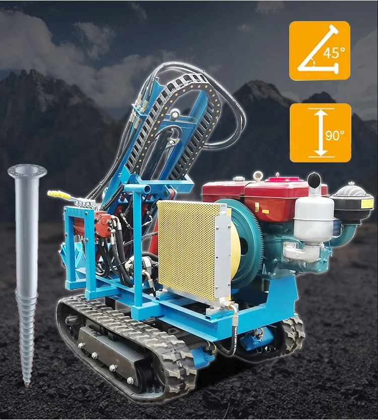 Hydraulic screw soil ground pile drivers for PV Solar Photovoltaic Installation