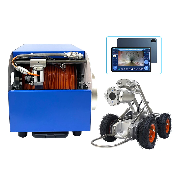 Factory Direct Sale Electric Lifting 100-300M CCTV Sewer Pipe Inspection Crawler Robotic Camera With HD PTZ & Report System