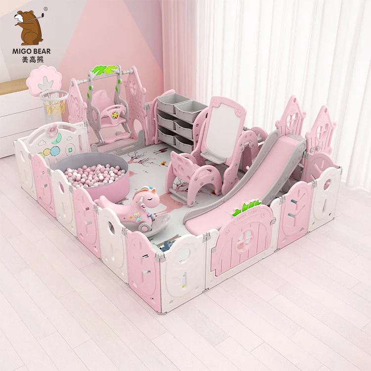 Children Kids Play Yard plastic Baby playpen indoor Safety Fences gate Playpen