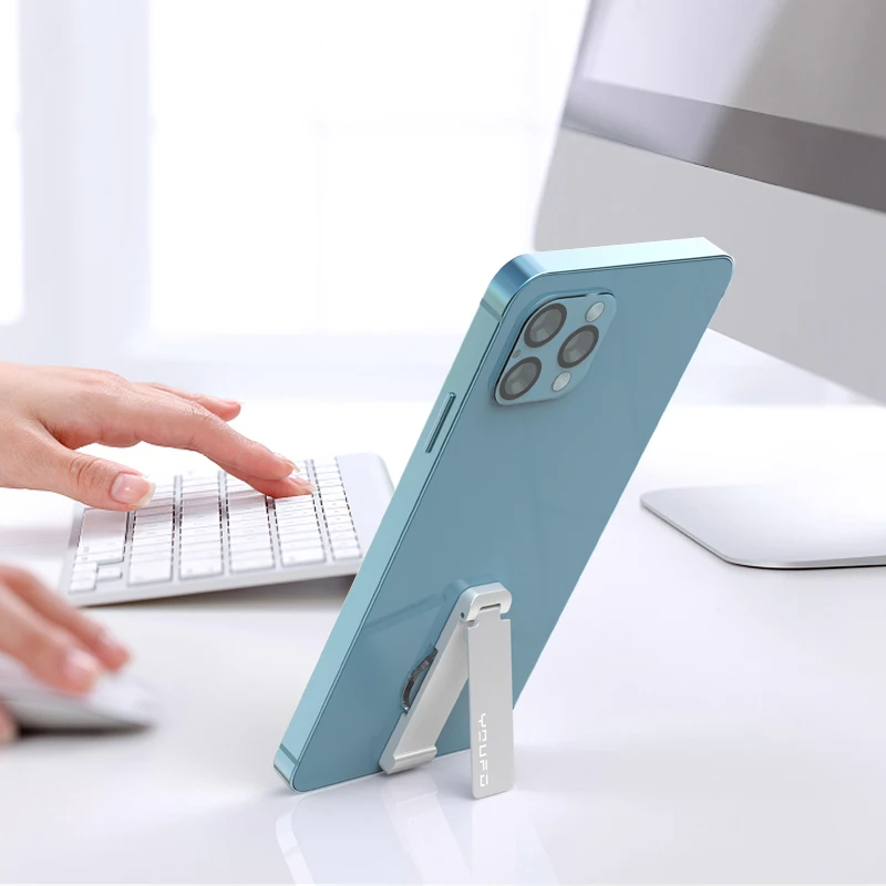 Zinc Alloy Mini Mobile Cell Phone Holder Stand Back Sticked Socket Bracket Foldable Mobile Phone Stand