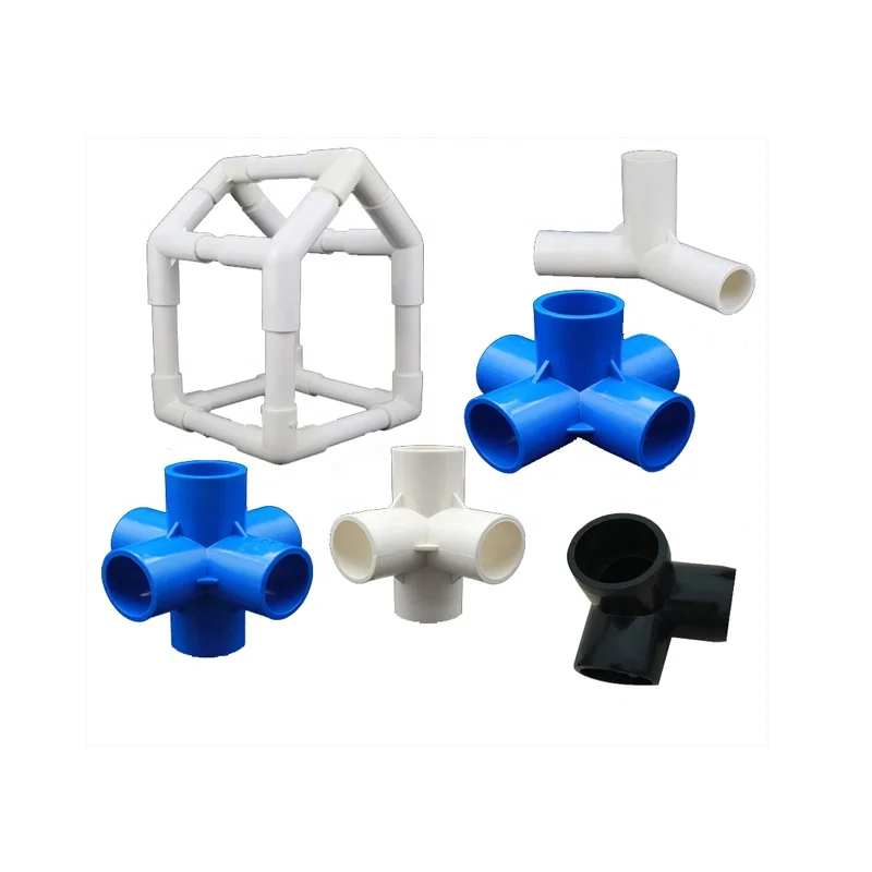 plumbing plastic pipe fittings oem elbow 3 way corner diy kits toys furniture pet cage