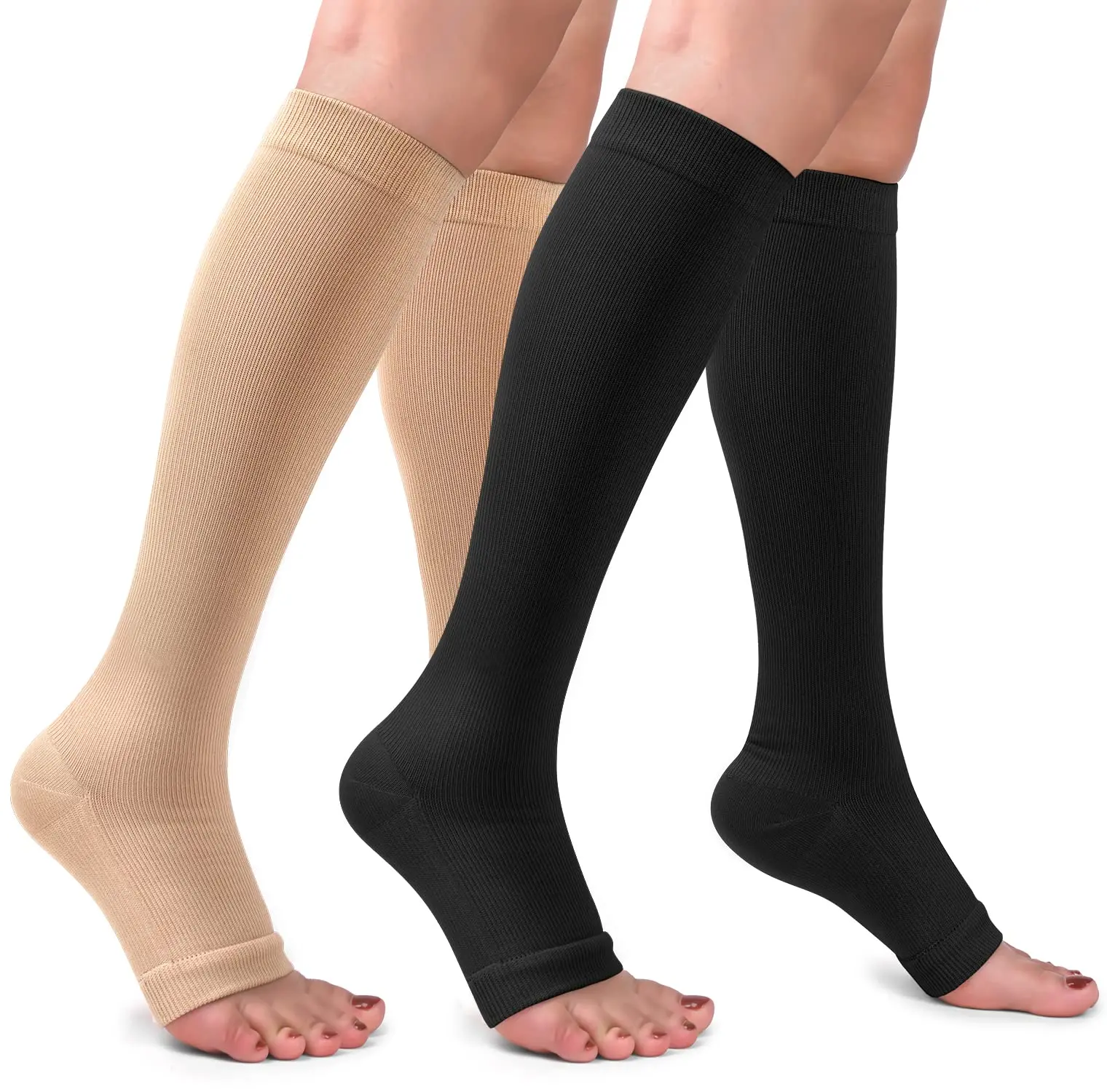 Varicose Veins Long Sleeve Maternity Compression Sock Copper Infused Compression Socks 20-30mmhg Zipper Compression Sock