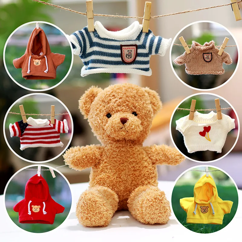Hot teddy bear clothes cotton doll clothes loaded wool hoodie sweater teddy bear 30 cm doll plush toy doll clothes