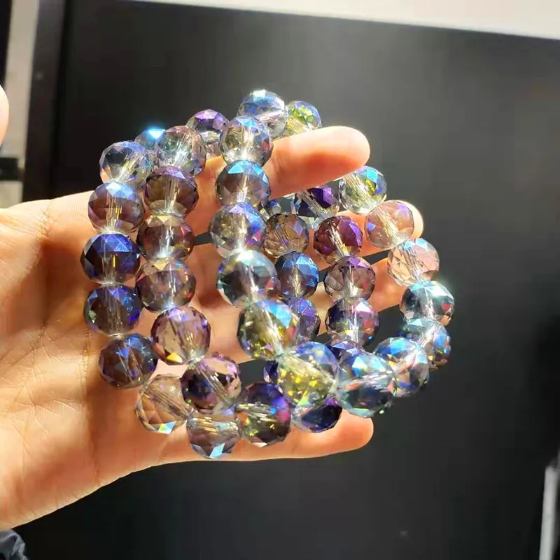 Wholesale  natural gemstone austrian bracelet  round crystal bracelet for gift