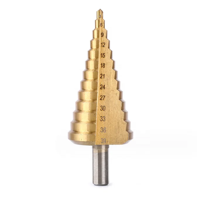 4-39mm pagoda drill with triangular shank straight groove reaming step drill bit