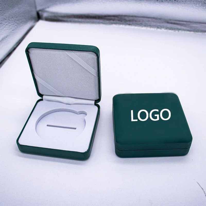 Custom Logo Leather Coin Display Packaging Gift Box Premium Boxes for Metal Coin Collections