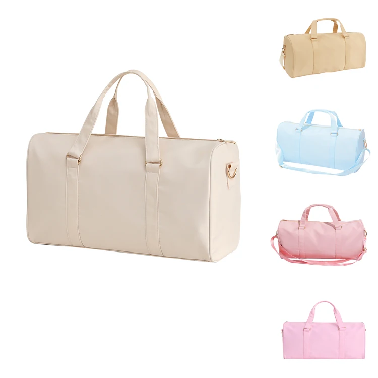 Custom Nylon Waterproof Women Men Sports Bag Set Gym Fitness Yoga Weekender Travelling Duffle Large Ladies Travel Bag