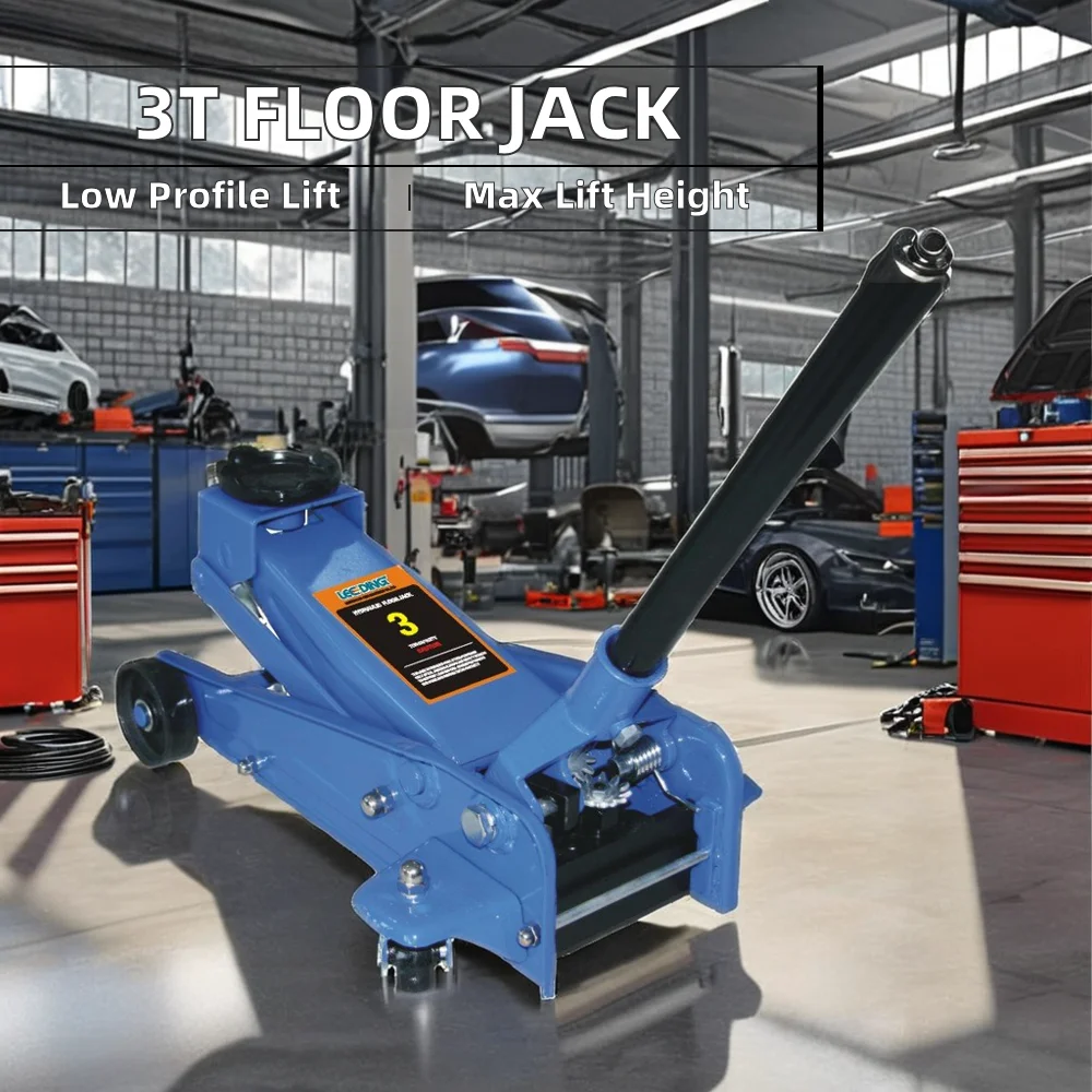 3T Hydraulic Steel Floor Jack Pneumatic Car Jack with 3 Ton Capacity