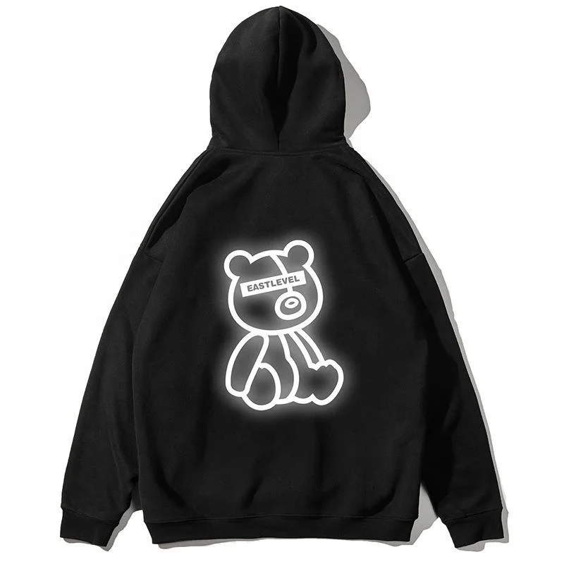 High Quality 330GSM Custom Coral Curly Fleece Embroidery Heavy Weight Berber Reflective Sherpa Hoodies For Men