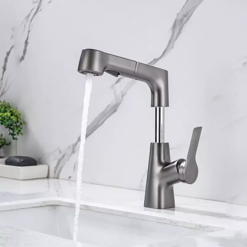 Single Handle 3360 degree rotating lift basin faucet Kitchen Faucet Lift Pull Out Bar Faucet for Bathroom basin, kitchen