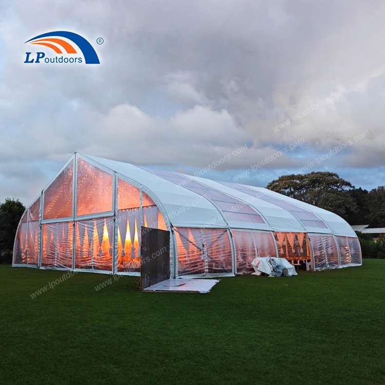 High quality aluminum curved structure Multi-flex tent for 200seater,500seater,1000seater wedding party event in Uganda