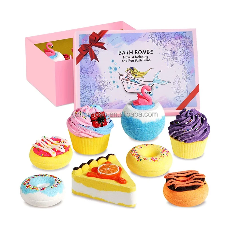 Private Label Colorful Natural Vegan Gift Set Essential Oil Spa Kids Bubble Fizzy Bath Bomb Bath Fizzies Organic