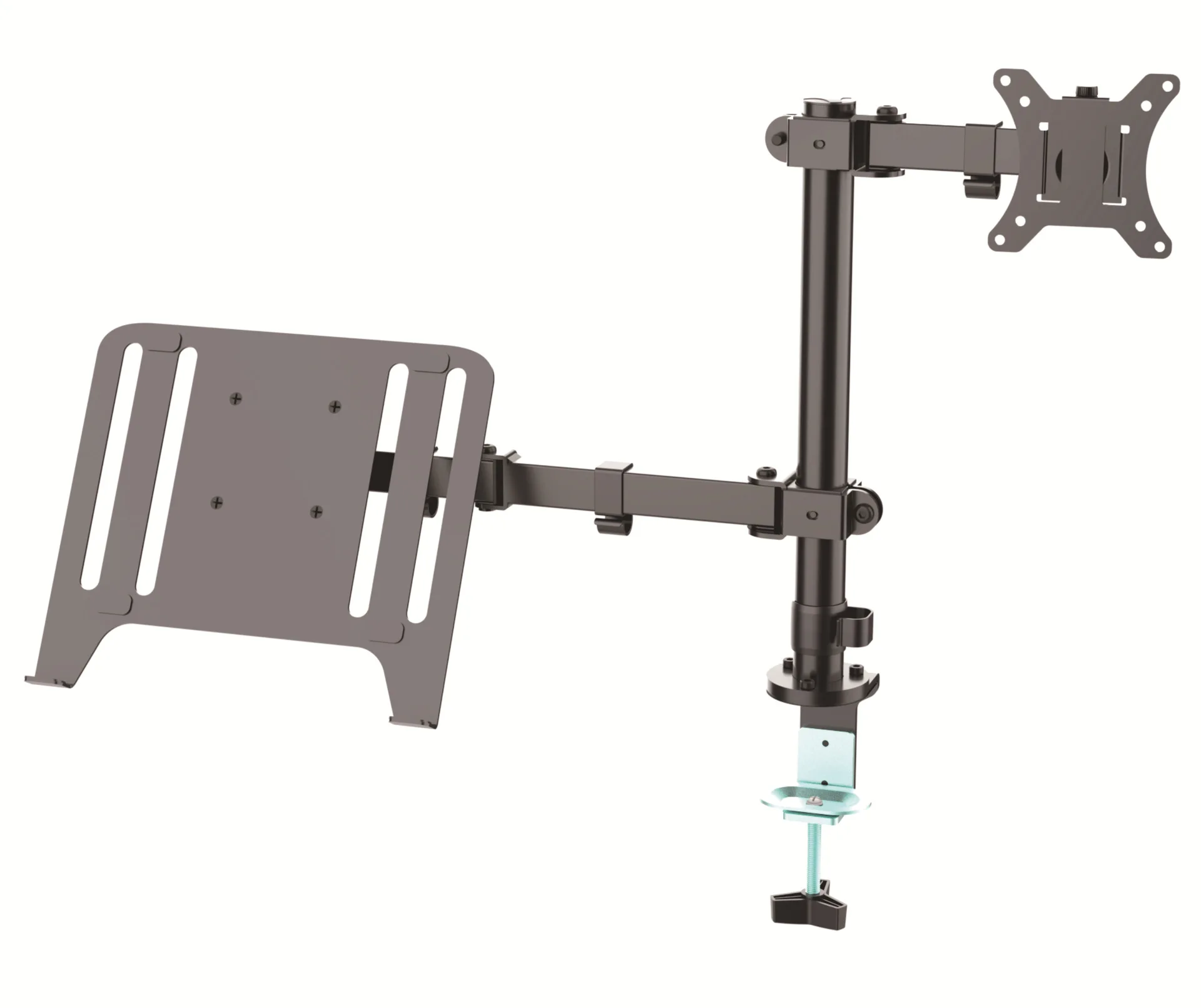 Dual Arm Monitor Stand With Laptop Plate Laptop Mount With Monitor Arm Laptop and Monitor pc Lcd Arm  Stand