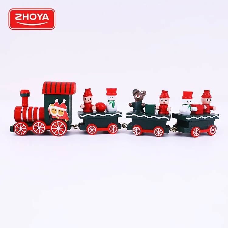 New style Christmas Wooden Train Cartoon baby toy car wooden toys Christmas Gifts Table Decoration