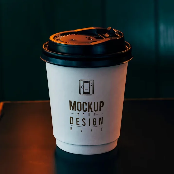 Customized Logo Disposable Paper Cup with Lid Coffee Milk Paper Cup 8oz 9oz 10oz Double Wall Beverage Stamping